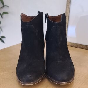 Lucky Brand Black Suede Side-Zip Ankle Booties